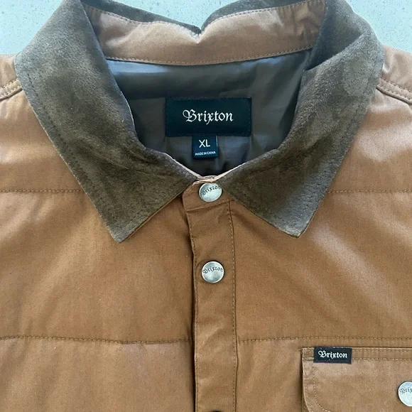 Brixton Men's Cass Brown Quilted Jacket. - Picture 2 of 6